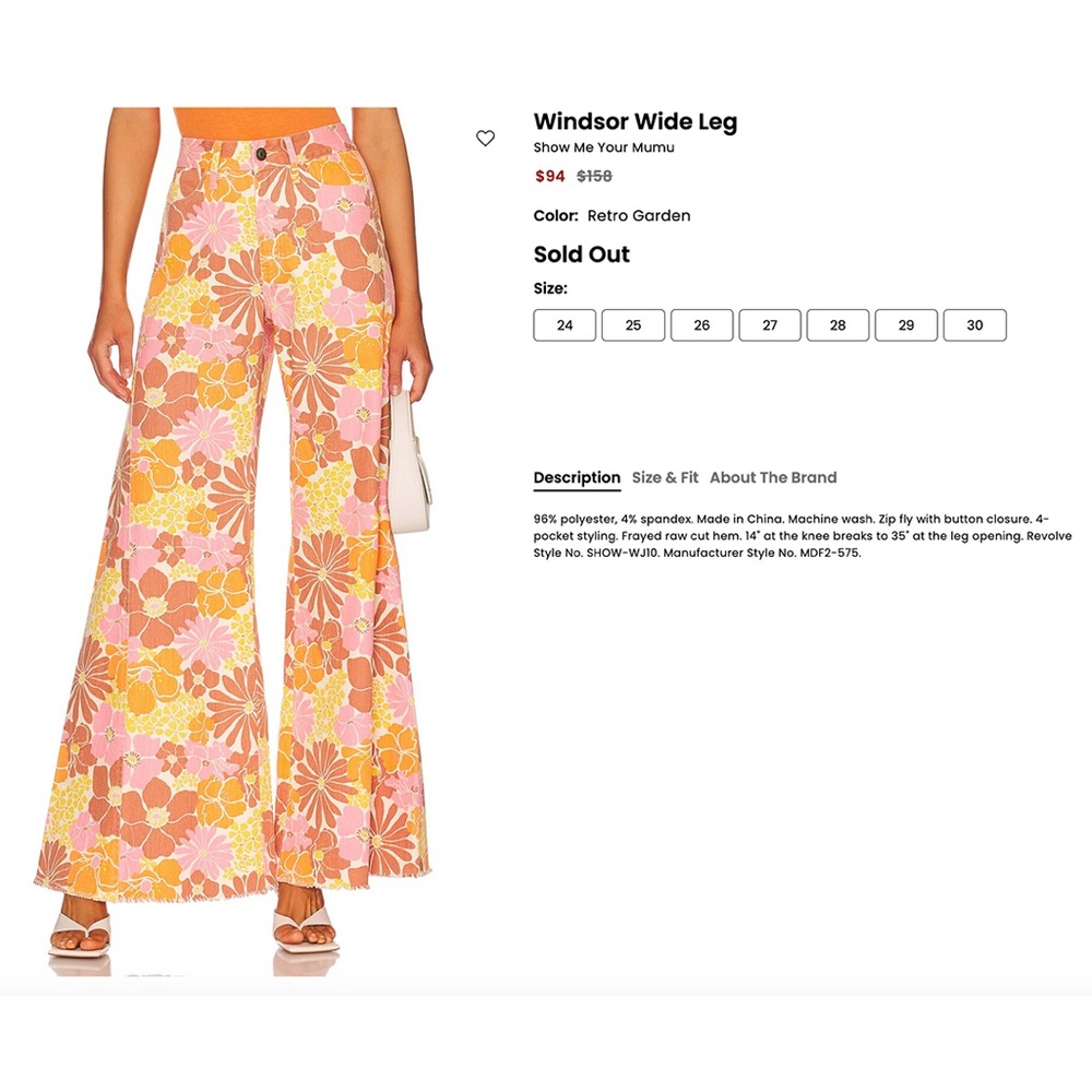 Floral Patterned Wide-Leg Jeans - Picture 8 of 8